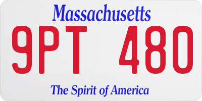 MA license plate 9PT480