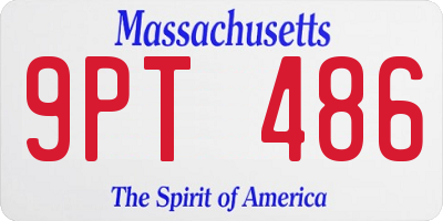 MA license plate 9PT486