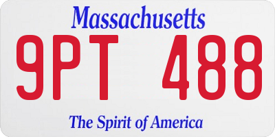 MA license plate 9PT488