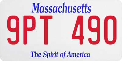 MA license plate 9PT490
