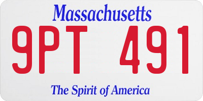 MA license plate 9PT491