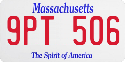 MA license plate 9PT506