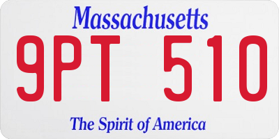 MA license plate 9PT510