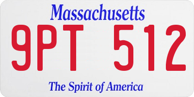 MA license plate 9PT512