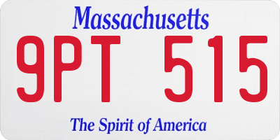 MA license plate 9PT515