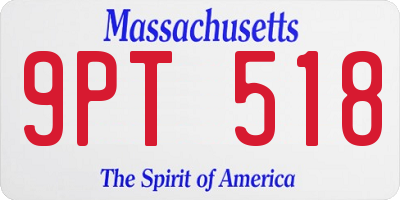 MA license plate 9PT518