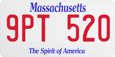 MA license plate 9PT520
