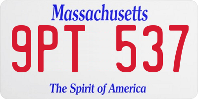 MA license plate 9PT537