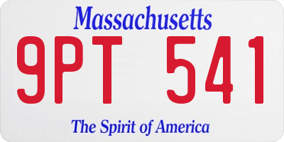 MA license plate 9PT541
