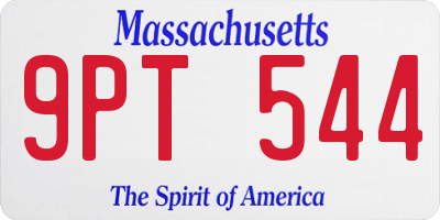 MA license plate 9PT544