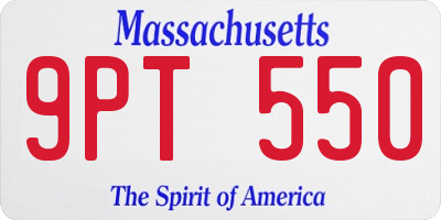 MA license plate 9PT550