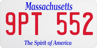 MA license plate 9PT552