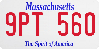 MA license plate 9PT560