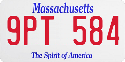 MA license plate 9PT584