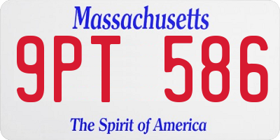 MA license plate 9PT586