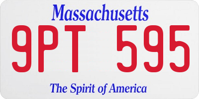 MA license plate 9PT595