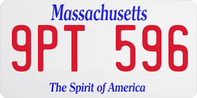 MA license plate 9PT596