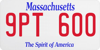 MA license plate 9PT600