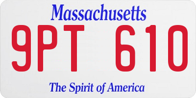 MA license plate 9PT610