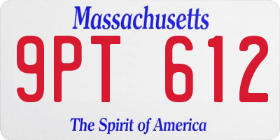 MA license plate 9PT612