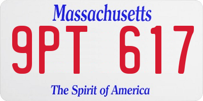 MA license plate 9PT617