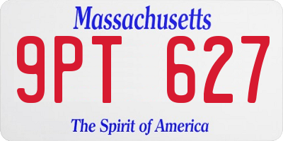 MA license plate 9PT627