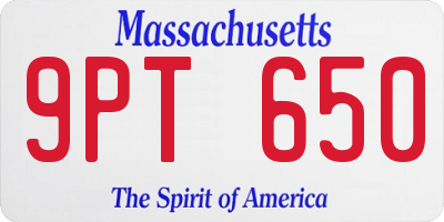 MA license plate 9PT650