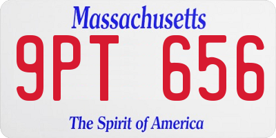 MA license plate 9PT656