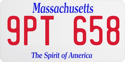 MA license plate 9PT658