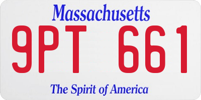 MA license plate 9PT661