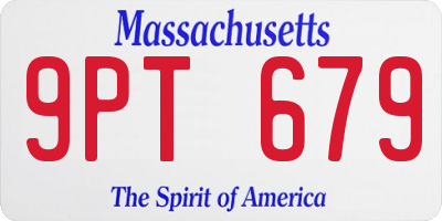 MA license plate 9PT679