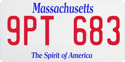 MA license plate 9PT683