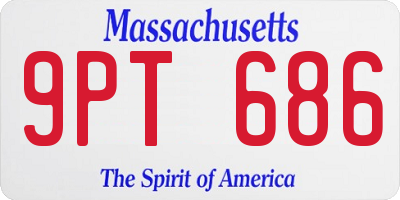 MA license plate 9PT686