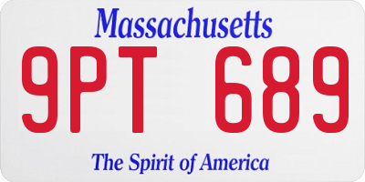 MA license plate 9PT689