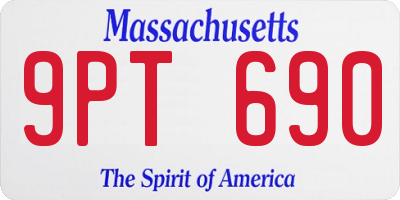 MA license plate 9PT690