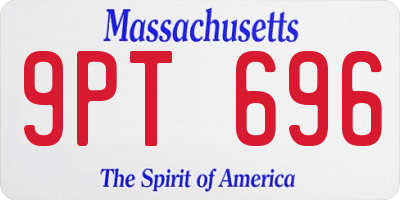 MA license plate 9PT696