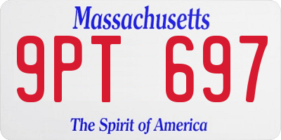 MA license plate 9PT697