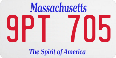 MA license plate 9PT705