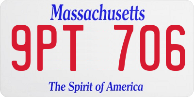 MA license plate 9PT706