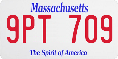 MA license plate 9PT709