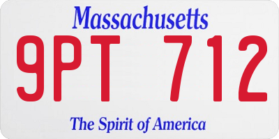 MA license plate 9PT712