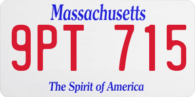 MA license plate 9PT715
