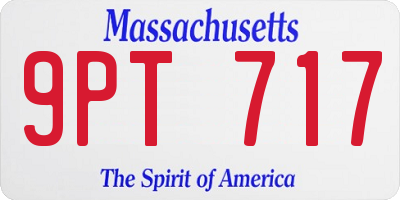 MA license plate 9PT717