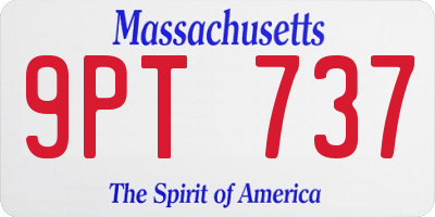 MA license plate 9PT737