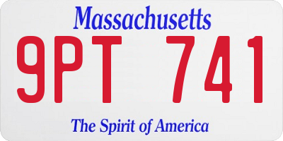 MA license plate 9PT741