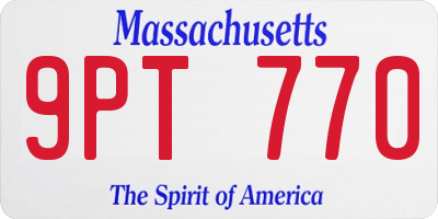 MA license plate 9PT770