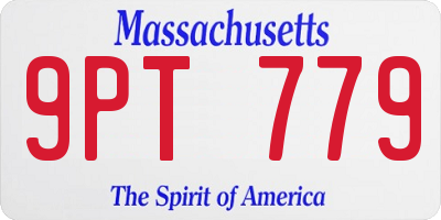 MA license plate 9PT779
