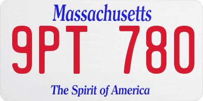 MA license plate 9PT780