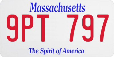 MA license plate 9PT797