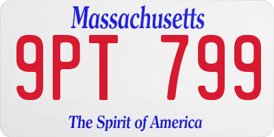 MA license plate 9PT799